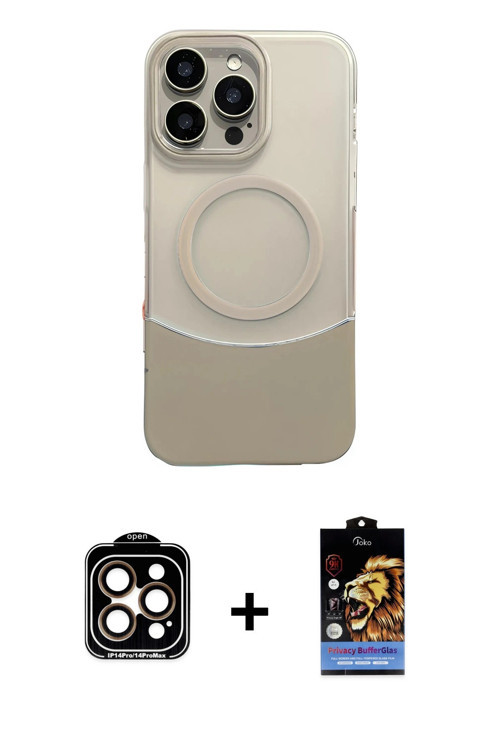 ieg™ iPhone 14 Pro Max Kılıf Kozmos Form Özel Seri - Siyah Buffer Hayalet Cam Ekran Koruyucu + Turun