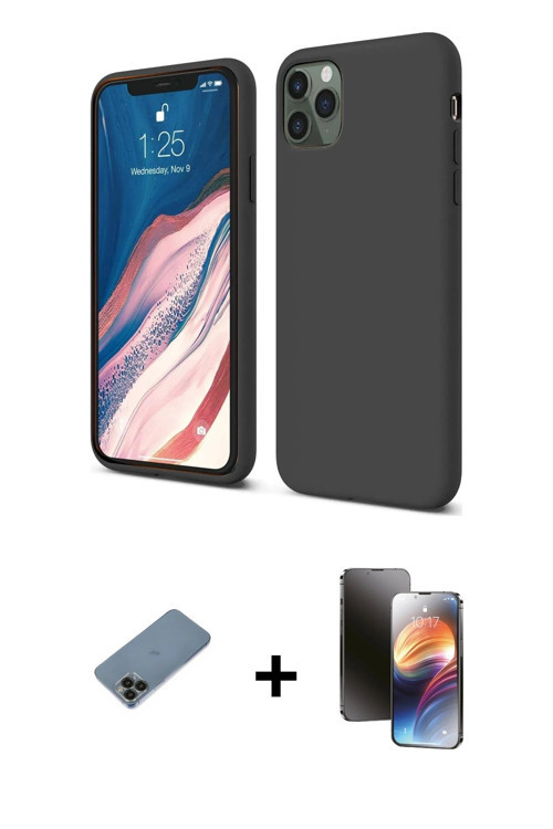 ieg™ iPhone 11 Pro Kılıf Kozmos Yansıma Özel Seri - Siyah 3D Antistatik Mat Seramik Nano Ekran Koruy