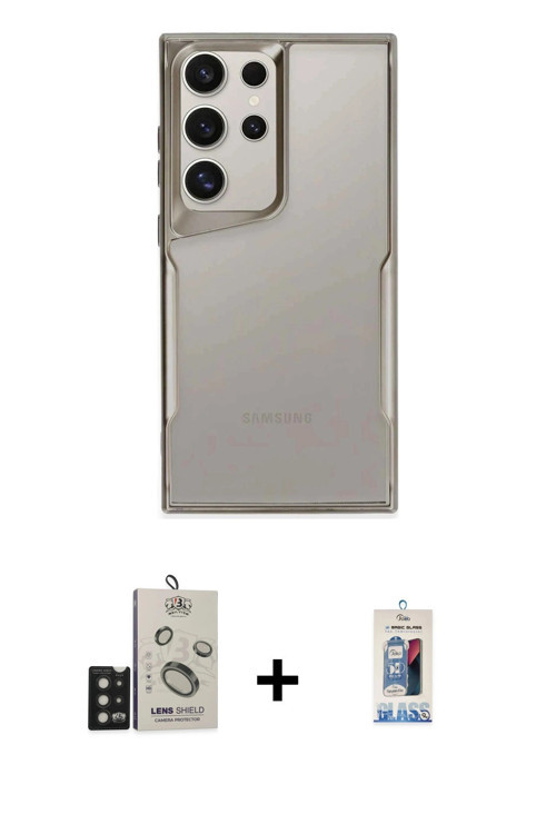 ieg™ Galaxy S25 Ultra Kılıf Akış Çizgi Koleksiyonu - Siyah Joko Magic 5D Cam + Siyah Bilvis Titan Ka