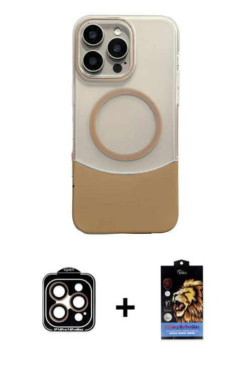 ieg™ iPhone 14 Pro Max Kılıf Kozmos Form Özel Seri - Siyah Buffer Hayalet Cam Ekran Koruyucu + Turun