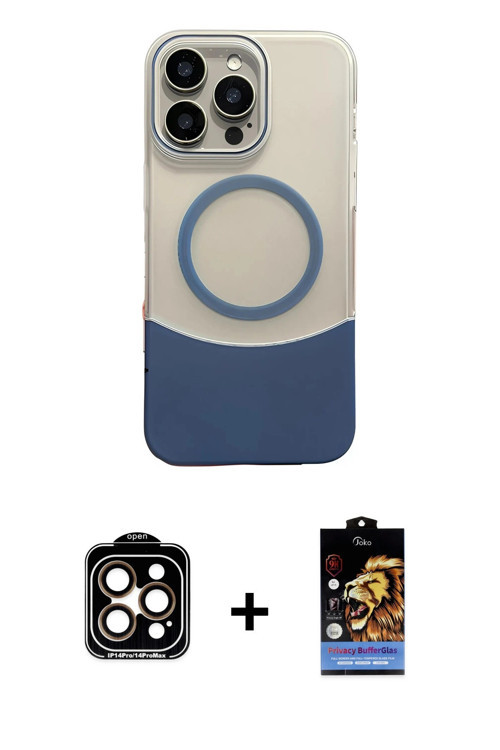 ieg™ iPhone 14 Pro Max Kılıf Kozmos Form Özel Seri - Siyah Buffer Hayalet Cam Ekran Koruyucu + Turun