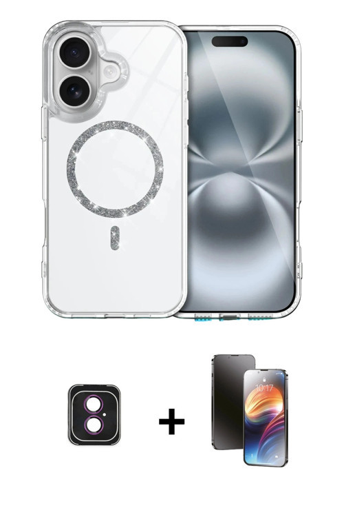 ieg™ iPhone 16 Kılıf Kıvılcım Form Prime - Siyah 3D Antistatik Mat Seramik Nano Ekran Koruyucu + Pem