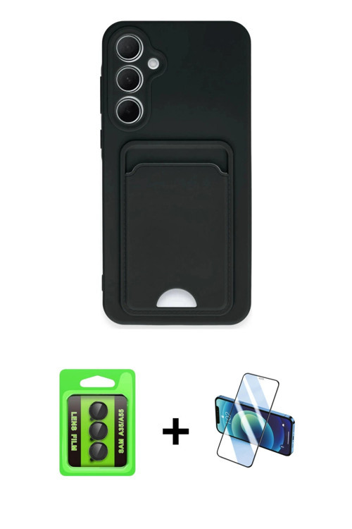 ieg™ Galaxy A35 5G Kılıf Vadi Çizgi Prime - Siyah 3D Antistatik Seramik Nano Ekran Koruyucu + Siyah