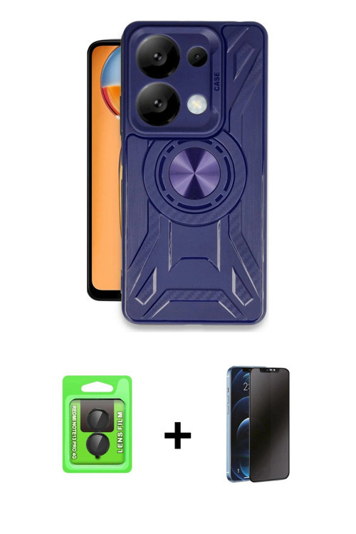 ieg™ Redmi Note 13 Pro 4G Kılıf Nova Yansıma Prime - Siyah 3D Antistatik Hayalet Cam Ekran Koruyucu