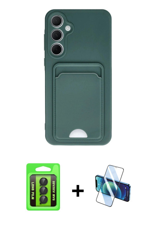 ieg™ Galaxy A35 5G Kılıf Vadi Çizgi Prime - Siyah 3D Antistatik Seramik Nano Ekran Koruyucu + Siyah