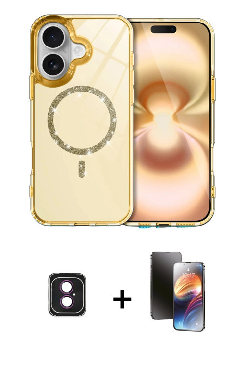 ieg™ iPhone 16 Kılıf Kıvılcım Form Prime - Siyah 3D Antistatik Mat Seramik Nano Ekran Koruyucu + Pem