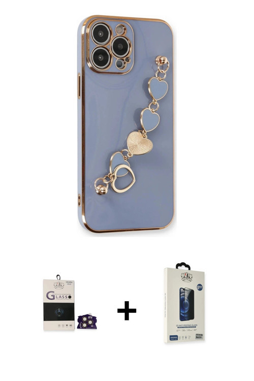 ieg™ iPhone 14 Pro Max Kılıf Nova Işık Prime - Siyah Bilvis Hayalet Cam Ekran Koruyucu + Gold Bilvis
