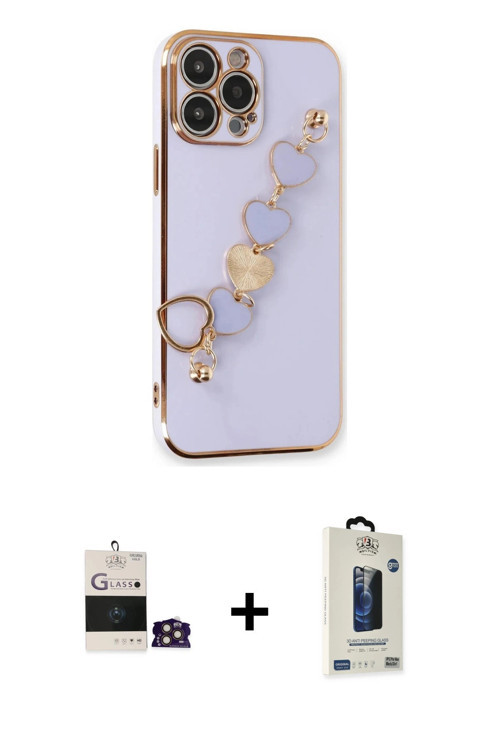 ieg™ iPhone 14 Pro Max Kılıf Nova Işık Prime - Siyah Bilvis Hayalet Cam Ekran Koruyucu + Gold Bilvis