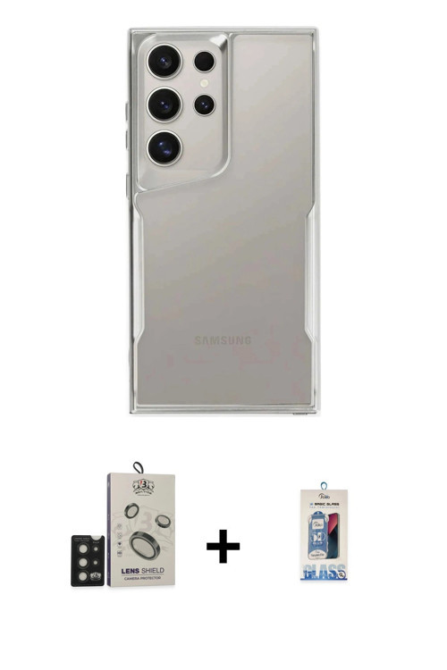 ieg™ Galaxy S25 Ultra Kılıf Akış Çizgi Koleksiyonu - Siyah Joko Magic 5D Cam + Siyah Bilvis Titan Ka
