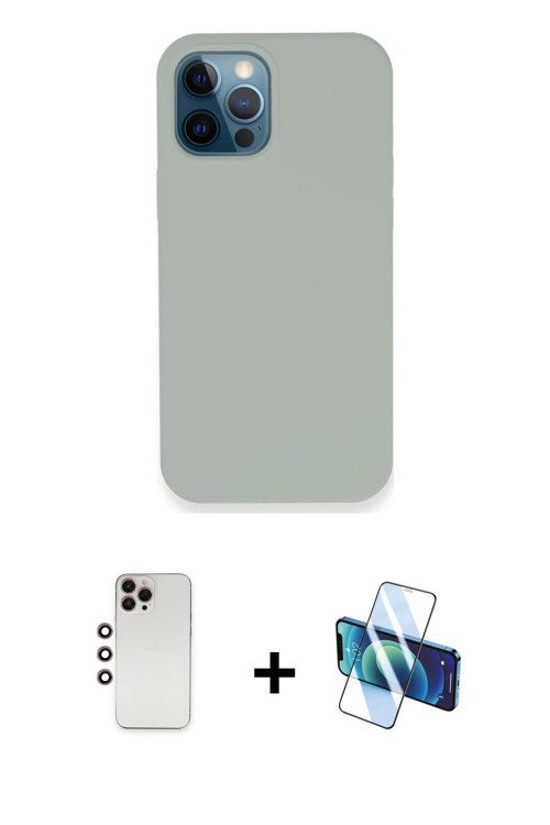iPhone 12 Pro Kılıf Zirve Modern Özel Seri - Siyah 3D Antistatik Seramik Nano Ekran Koruyucu +
