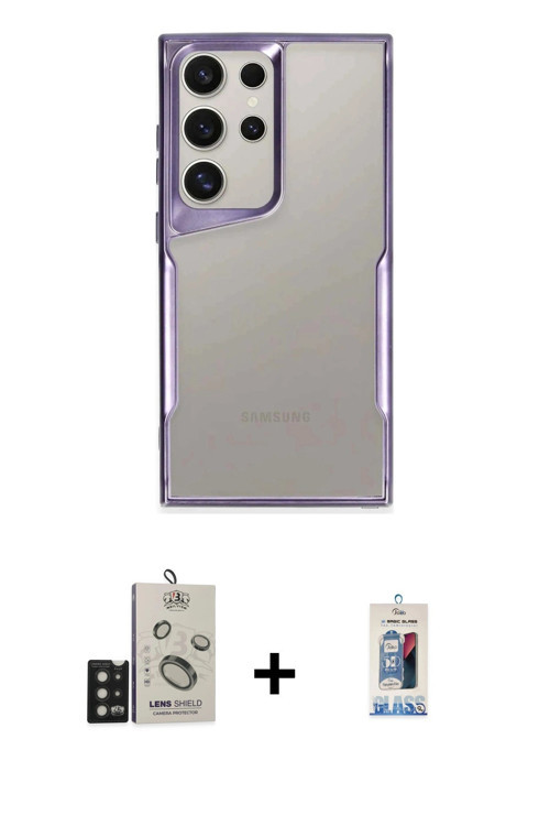 ieg™ Galaxy S25 Ultra Kılıf Akış Çizgi Koleksiyonu - Siyah Joko Magic 5D Cam + Siyah Bilvis Titan Ka