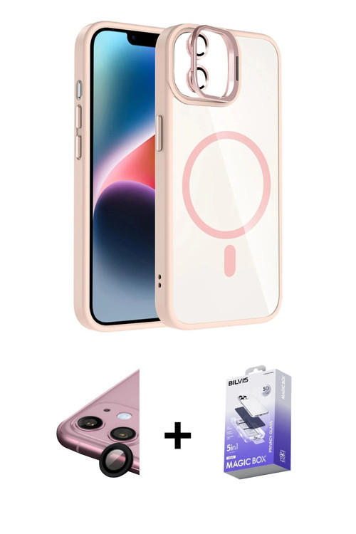 iPhone 11 Kılıf Yadigar Asil Koleksiyonu - Siyah Bilvis 5in1 5D Magic Hayalet Cam Ekran Koruyuc