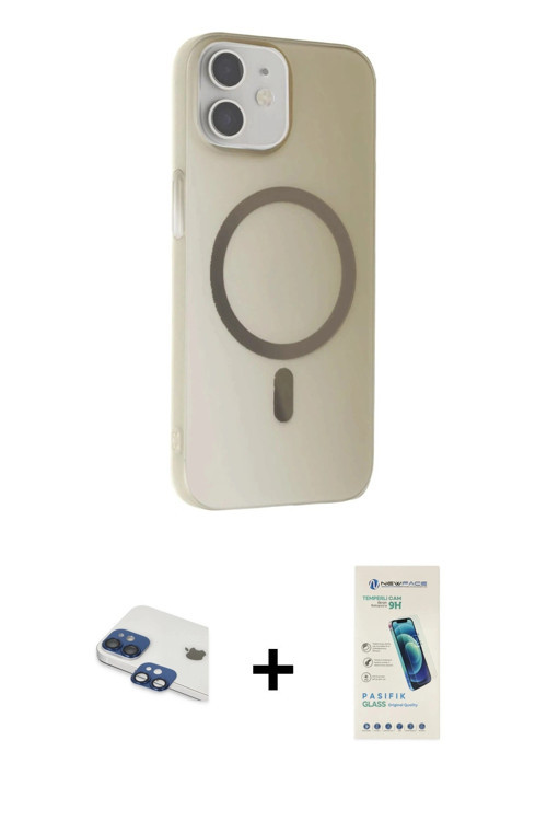 ieg™ iPhone 11 Kılıf Çekirdek Modern Prime - Şeffaf Pasifik Cam Ekran Koruyucu + Lacivert Pers Alümi