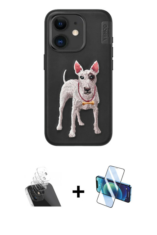 ieg™ iPhone 11 Kılıf Nova Form Koleksiyonu - Siyah 3D Antistatik Seramik Nano Ekran Koruyucu + Şeffa