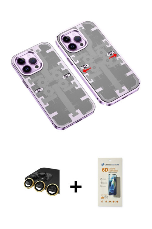 ieg™ iPhone 14 Pro Max Kılıf Ufuk Doku Prime - Siyah 6D Mat Seramik Hayalet Nano Ekran Koruyucu + Go