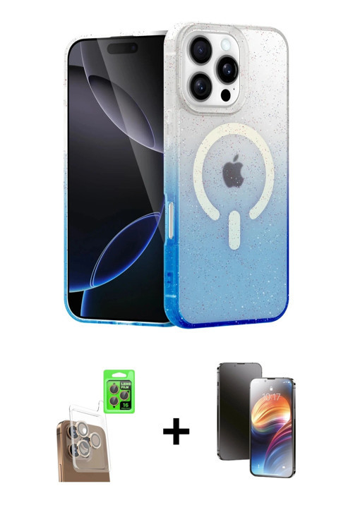 ieg™ iPhone 16 Pro Kılıf Eksen Minimal Özel Seri - Siyah 3D Antistatik Mat Seramik Nano Ekran Koruyu