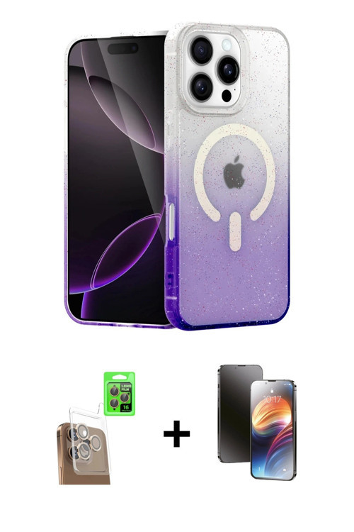 ieg™ iPhone 16 Pro Kılıf Eksen Minimal Özel Seri - Siyah 3D Antistatik Mat Seramik Nano Ekran Koruyu
