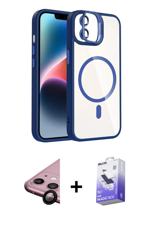 iPhone 11 Kılıf Yadigar Asil Koleksiyonu - Siyah Bilvis 5in1 5D Magic Hayalet Cam Ekran Koruyuc