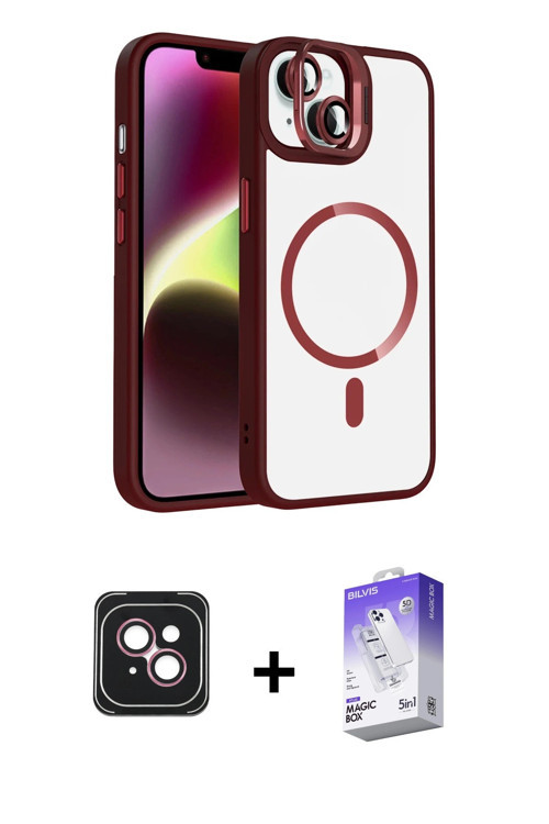 ieg™ iPhone 14 Kılıf Yadigar Asil Koleksiyonu - Siyah Bilvis 5in1 3D Magic Cam Ekran Koruyucu + Pemb