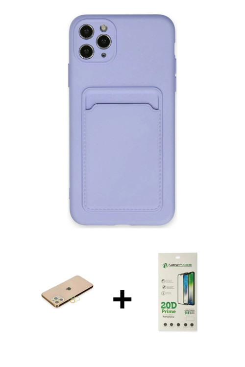 ieg™ iPhone 11 Pro Max Kılıf Vadi Çizgi Prime - Siyah 20D Premium Cam Ekran Koruyucu + Sarı Renkli K
