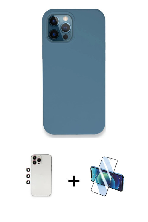 iPhone 12 Pro Kılıf Zirve Modern Özel Seri - Siyah 3D Antistatik Seramik Nano Ekran Koruyucu +
