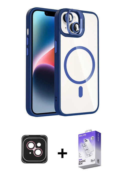 ieg™ iPhone 14 Kılıf Yadigar Asil Koleksiyonu - Siyah Bilvis 5in1 3D Magic Cam Ekran Koruyucu + Pemb