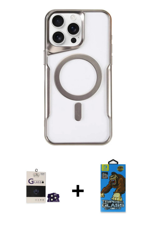 ieg™ iPhone 14 Pro Max Kılıf Yadigar Klasik Özel Seri - Siyah 18D Cam Ekran Koruyucu + Derin Mor Bil