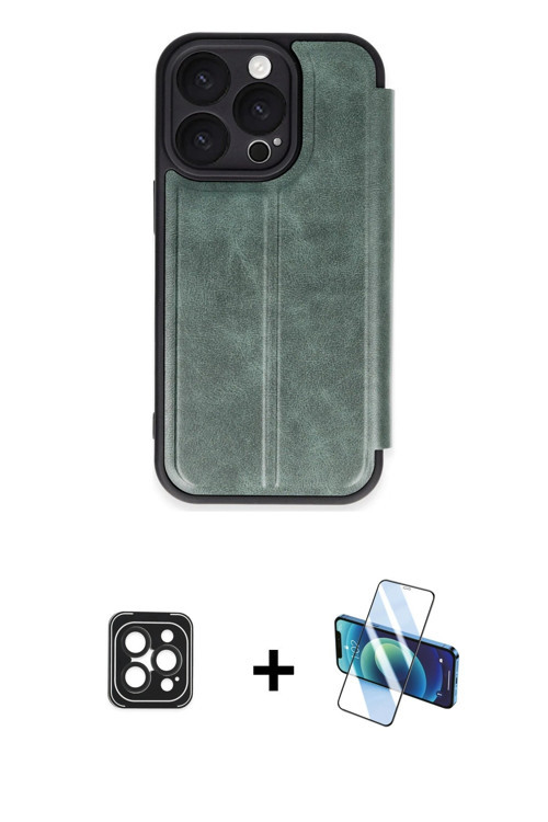 ieg™ iPhone 16 Pro Max Kılıf Zirve Yansıma Serisi - Siyah 3D Antistatik Seramik Nano Ekran Koruyucu