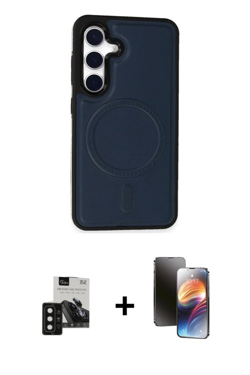 Galaxy S24 Kılıf Zirve Işık Serisi - Siyah 3D Antistatik Mat Seramik Nano Ekran Koruyucu + Siya