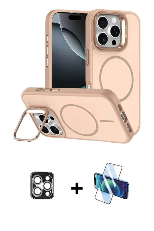 ieg™ iPhone 16 Pro Max Kılıf Çekirdek Klasik - Siyah 3D Antistatik Seramik Nano Ekran Koruyucu + Güm
