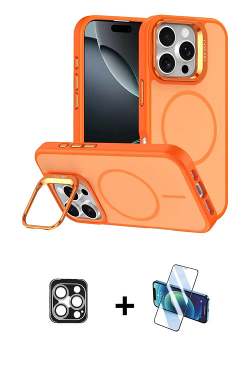 ieg™ iPhone 16 Pro Max Kılıf Çekirdek Klasik - Siyah 3D Antistatik Seramik Nano Ekran Koruyucu + Güm