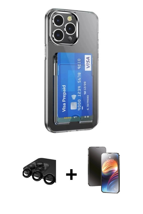 ieg™ iPhone 15 Pro Kılıf Doruk Klasik Koleksiyonu - Siyah 3D Antistatik Mat Seramik Nano Ekran Koruy