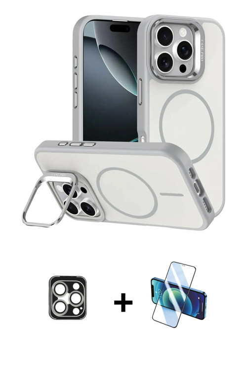 ieg™ iPhone 16 Pro Max Kılıf Çekirdek Klasik - Siyah 3D Antistatik Seramik Nano Ekran Koruyucu + Güm