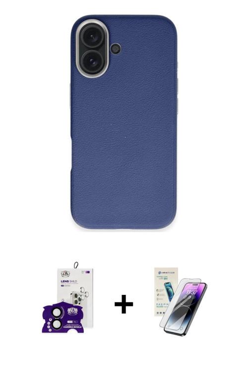 ieg™ iPhone 16 Kılıf Zirve Modern Prime - Şeffaf Pasifik Cam Ekran Koruyucu + Siyah Bilvis Titan Kam