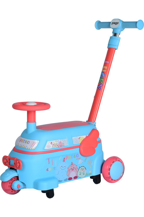 Lucky İlk Arabam Ve Scooter 2'Si 1 Arada - Eğitici Bebek Yürüme Arkadaşı Mavi
