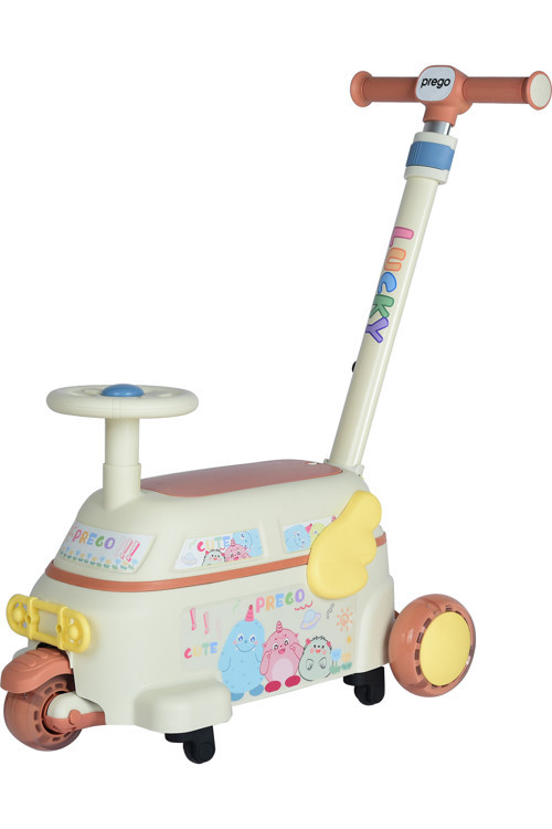 Lucky İlk Arabam Ve Scooter 2'Si 1 Arada - Eğitici Bebek Yürüme Arkadaşı Bej
