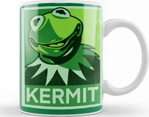 Green Kermit Kupa Bardak Porselen