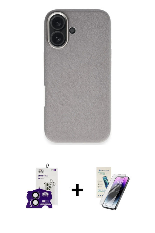 ieg™ iPhone 16 Kılıf Zirve Modern Prime - Şeffaf Pasifik Cam Ekran Koruyucu + Siyah Bilvis Titan Kam