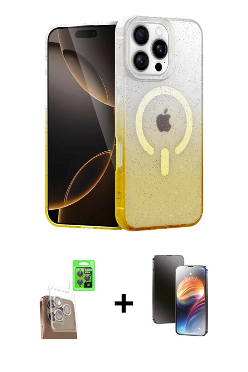 ieg™ iPhone 16 Pro Kılıf Eksen Minimal Özel Seri - Siyah 3D Antistatik Mat Seramik Nano Ekran Koruyu