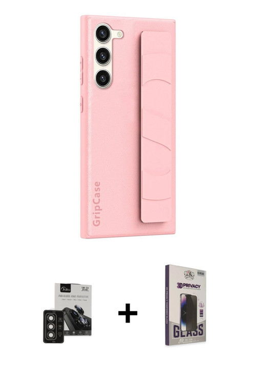 ieg™ Galaxy S24 Kılıf Vadi Asil Serisi - Siyah Bilvis Hayalet Cam Ekran Koruyucu + Titan Gri PVD Met
