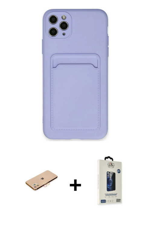 ieg™ iPhone 11 Pro Max Kılıf Vadi Çizgi Prime - Siyah Bilvis Hayalet Cam Ekran Koruyucu + Turuncu Re