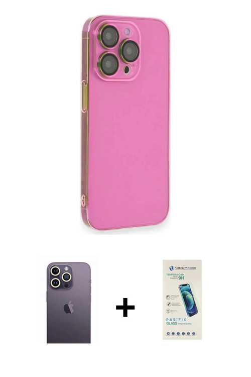 ieg™ iPhone 13 Pro Max Kılıf Siluet Minimal Özel Seri - Şeffaf Pasifik Cam Ekran Koruyucu + Beyaz Ne