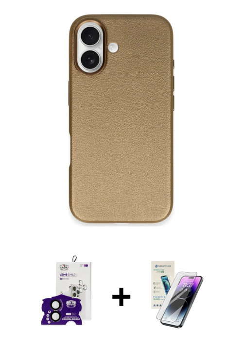 ieg™ iPhone 16 Kılıf Zirve Modern Prime - Şeffaf Pasifik Cam Ekran Koruyucu + Siyah Bilvis Titan Kam