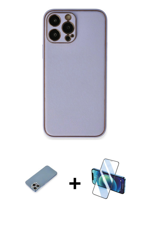 ieg™ iPhone 13 Pro Max Kılıf Yadigar Klasik - Siyah 3D Antistatik Cam Ekran Koruyucu + Gökkuşağı Shi