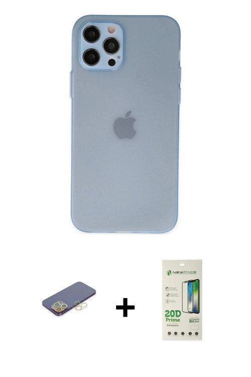 ieg™ iPhone 12 Pro Max Kılıf Atlas Minimal Prime - Siyah 20D Premium Cam Ekran Koruyucu + Sarı Renkl
