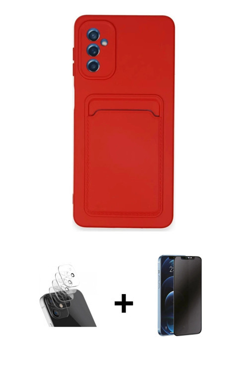 ieg™ Galaxy A14 4G Kılıf Vadi Çizgi Prime - Siyah 3D Antistatik Hayalet Cam Ekran Koruyucu + Şeffaf
