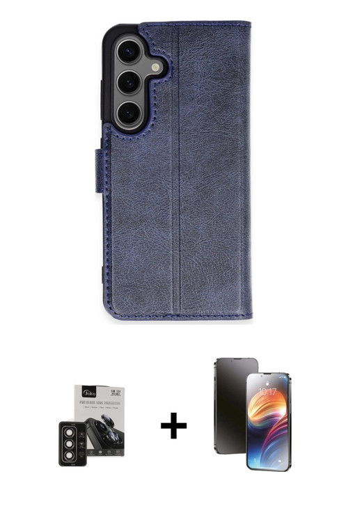 ieg™ Galaxy S24 Kılıf Siluet Işık Serisi - Siyah 3D Antistatik Mat Seramik Nano Ekran Koruyucu + Der