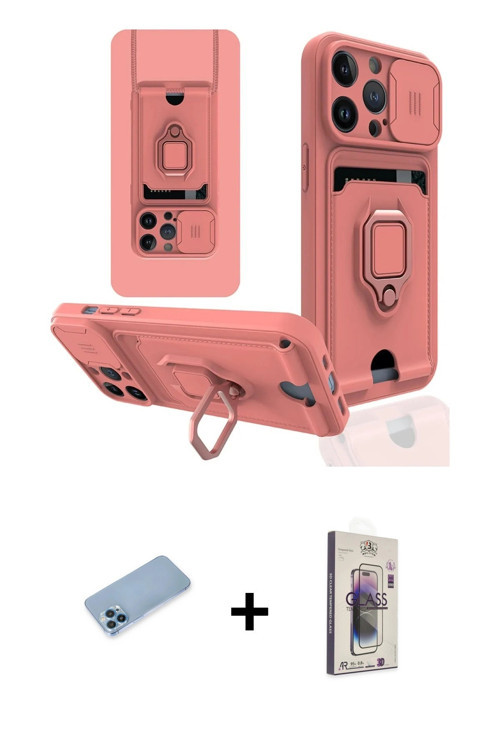 ieg™ iPhone 13 Pro Max Kılıf Vadi Form Prime - Siyah Bilvis 3D Cam Ekran Koruyucu + Mavi Shine Kamer