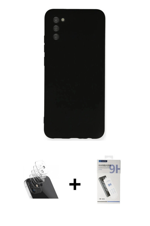 ieg™ Galaxy A03S Kılıf Ahenk Serisi - Şeffaf Uv Polymer Nano Ekran Koruyucu + Şeffaf Kamera Lens Kor