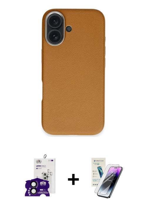 ieg™ iPhone 16 Kılıf Zirve Modern Prime - Şeffaf Pasifik Cam Ekran Koruyucu + Siyah Bilvis Titan Kam